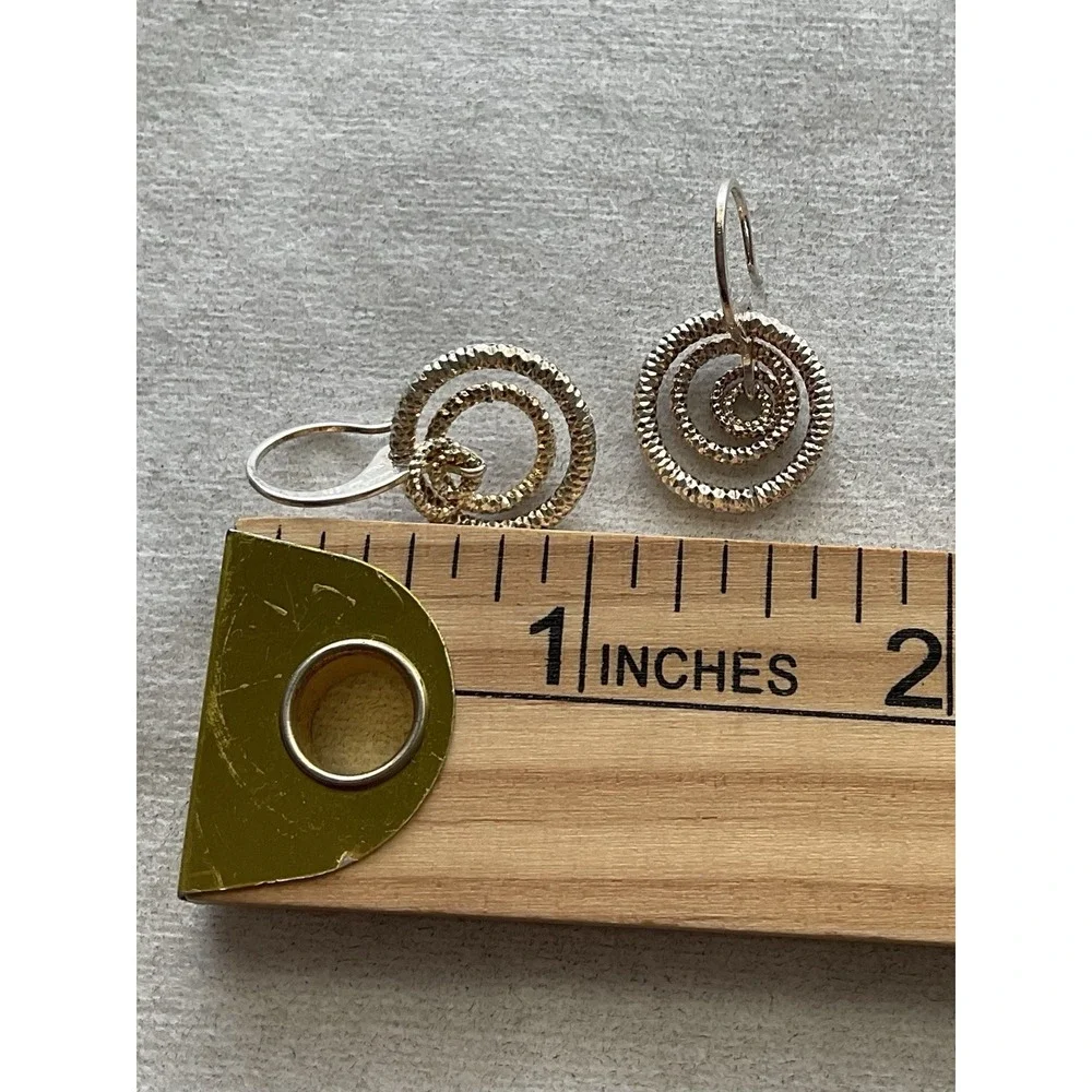 Dyadema Italy sterling silver dangle earrings 925 Circles Vintage Estate Jewelry - Picture 8 of 8